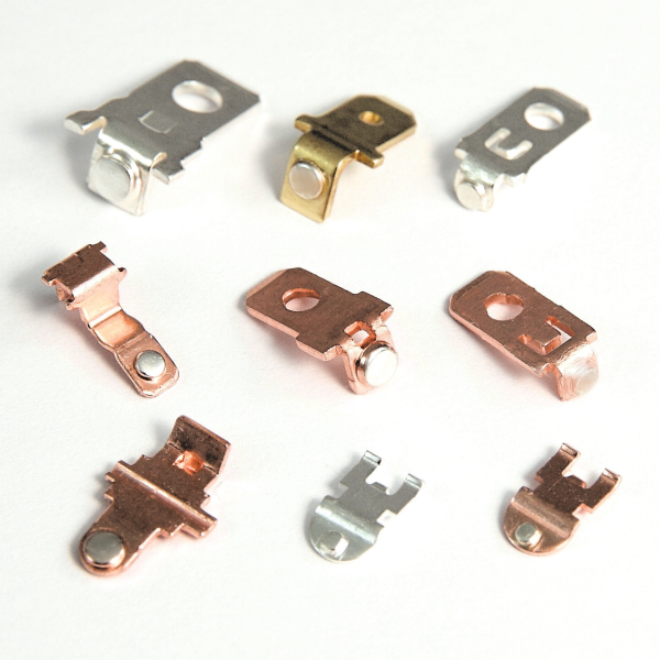 Contact Assemblies,TECC Electrical Solid pure silver Bimetal Trimetal Button Contact Rivets,Silver alloy wires contact assembly, TECC Electrical Contacts Tips Contact Discs, Elektrischer Bimetall-Kontaktniet